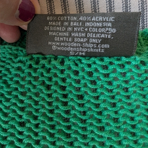 Wooden Ships Green Tennis Sweater sz M - Picture 6 of 6